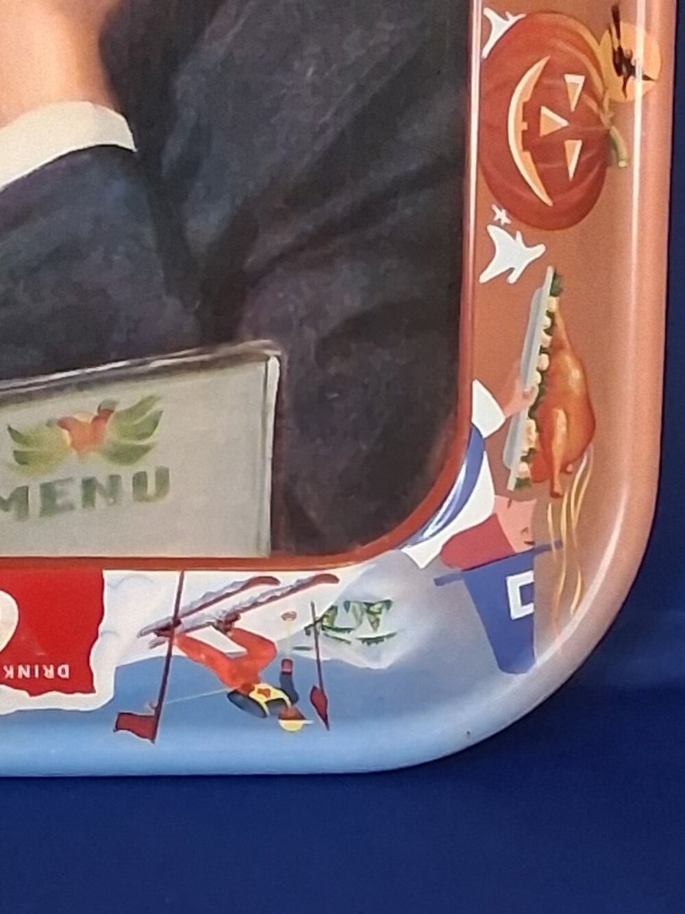 Vintage 1953 Coca-Cola Menu Girl Metal Serving Tray Thirst Knows No Season - Picture 9 of 11